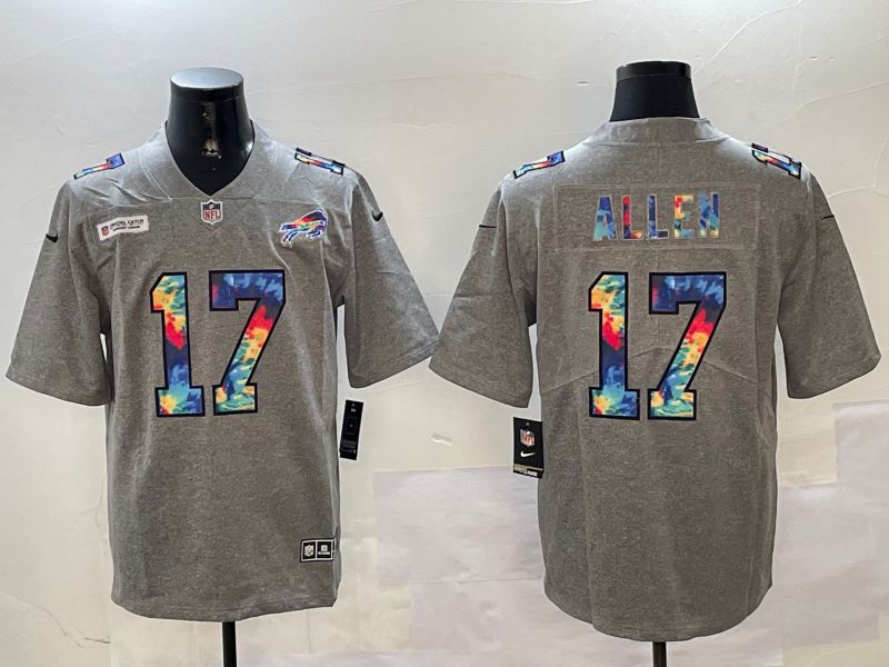 Men Buffalo Bills #17 Allen Grey Rainbow 2024 Nike Limited NFL Jersey style 1->los angeles rams->NFL Jersey